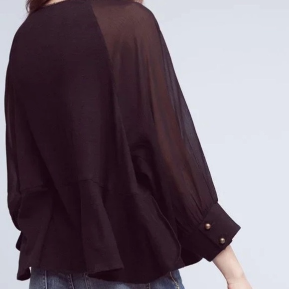 Anthropologie Akemi + Kin Fenn Dolman Blouse Black Size Small - Picture 2 of 6